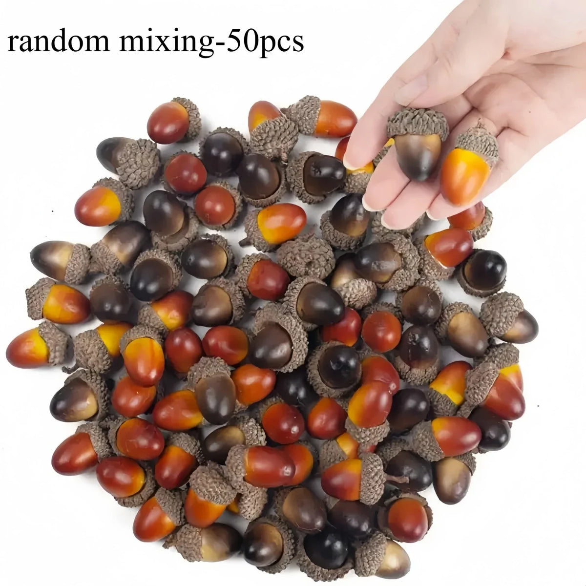 50 Pcs Faux Acorns – Autumn Vase Filler & Wreath Ornaments