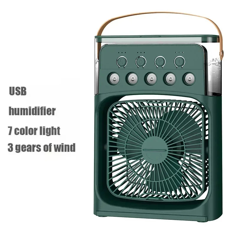 URGGU 5-Hole Misting Spray Fan – Quiet Rechargeable Desk Fan