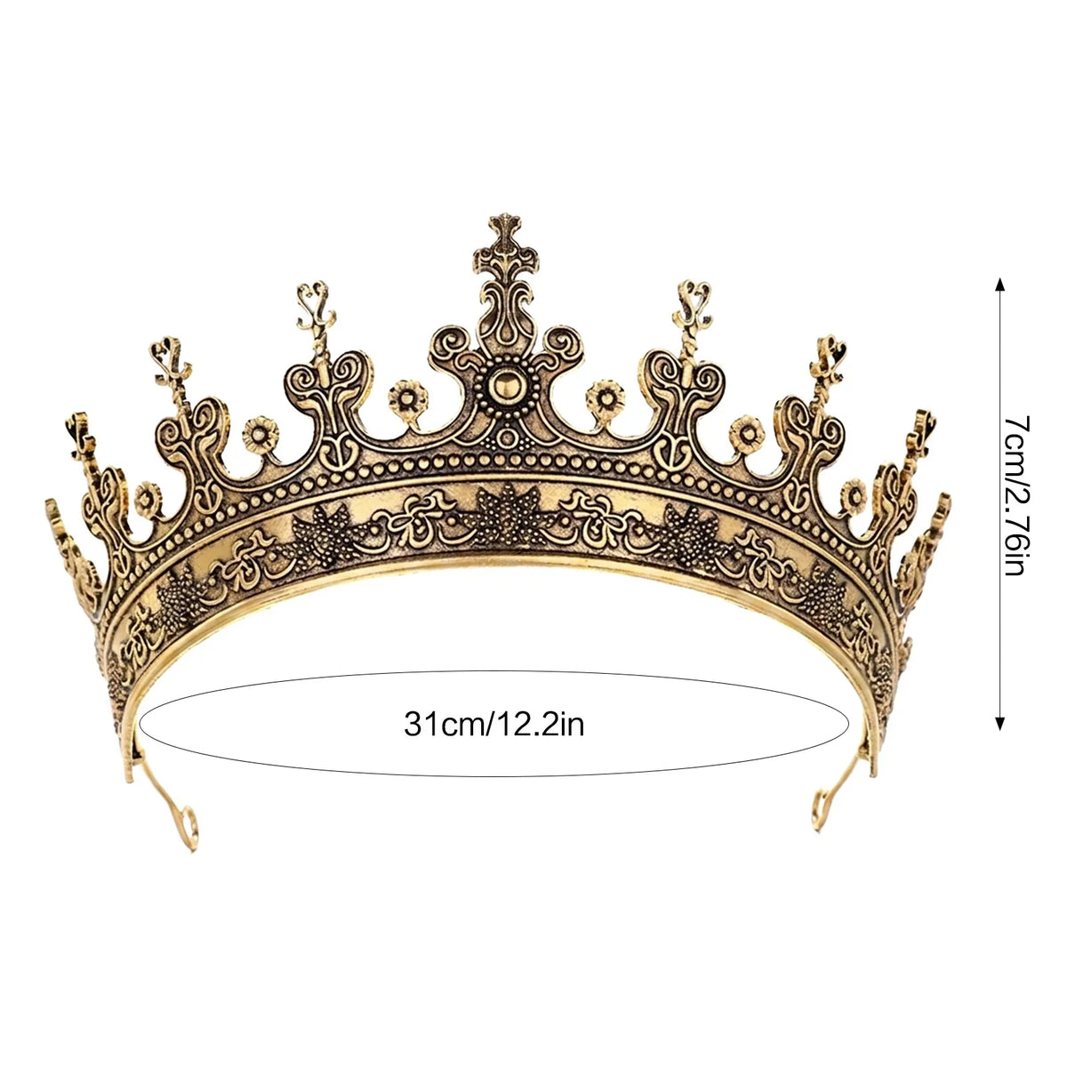 Men's Retro Alloy Crown Headpiece | Vintage Wedding Tiara