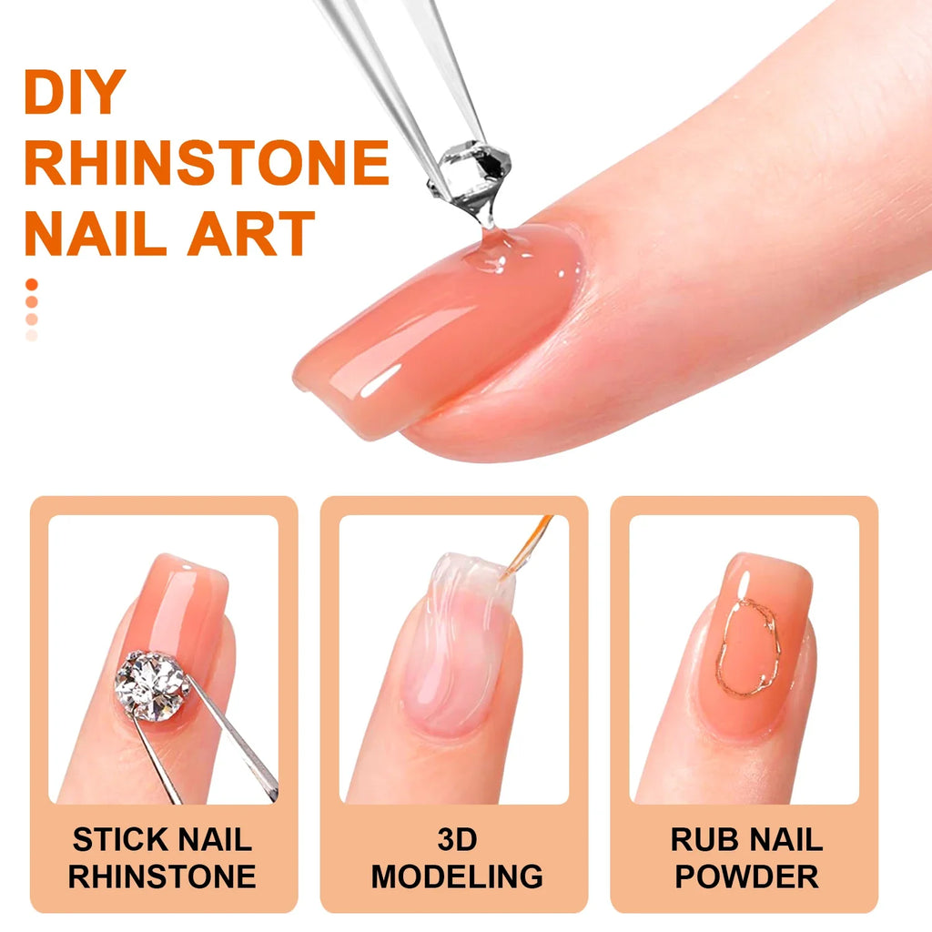 TWOING Rhinestones Glue Nail Gel Poloish Manicure Transparent Art