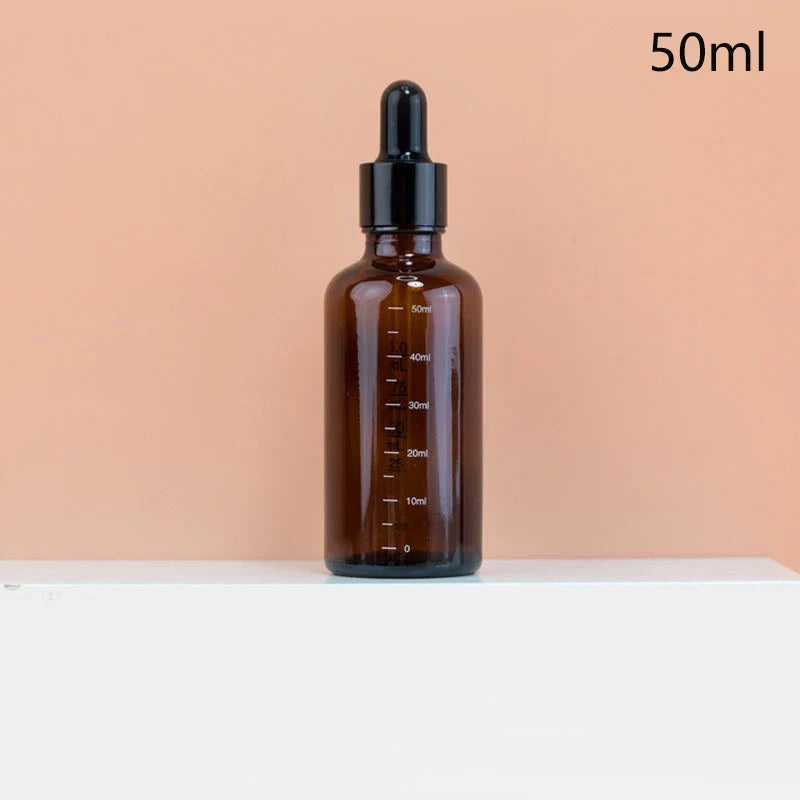 Amber Glass Dropper Bottles 5ml–100ml | Refillable & Travel