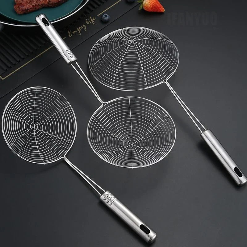 Stainless Steel Skimmer Ladle Strainer Spoon Solid Kitchen Tool Deep