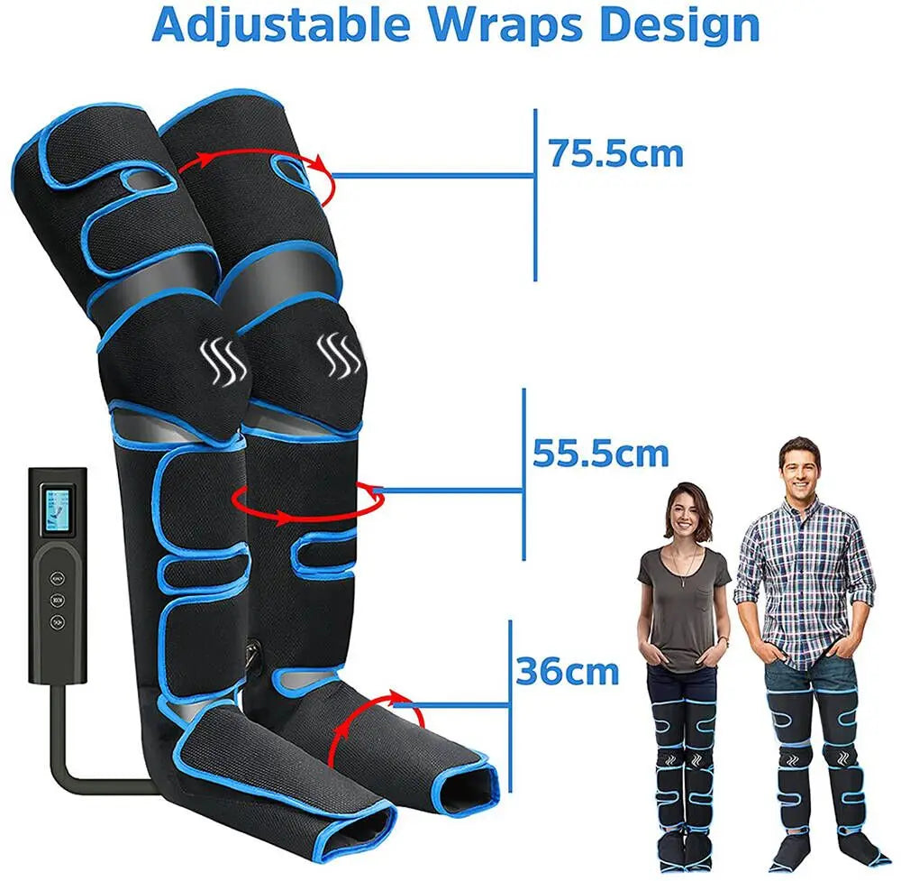 Air Compression Leg Massager | 6 Modes, Heat & Lymph Recovery