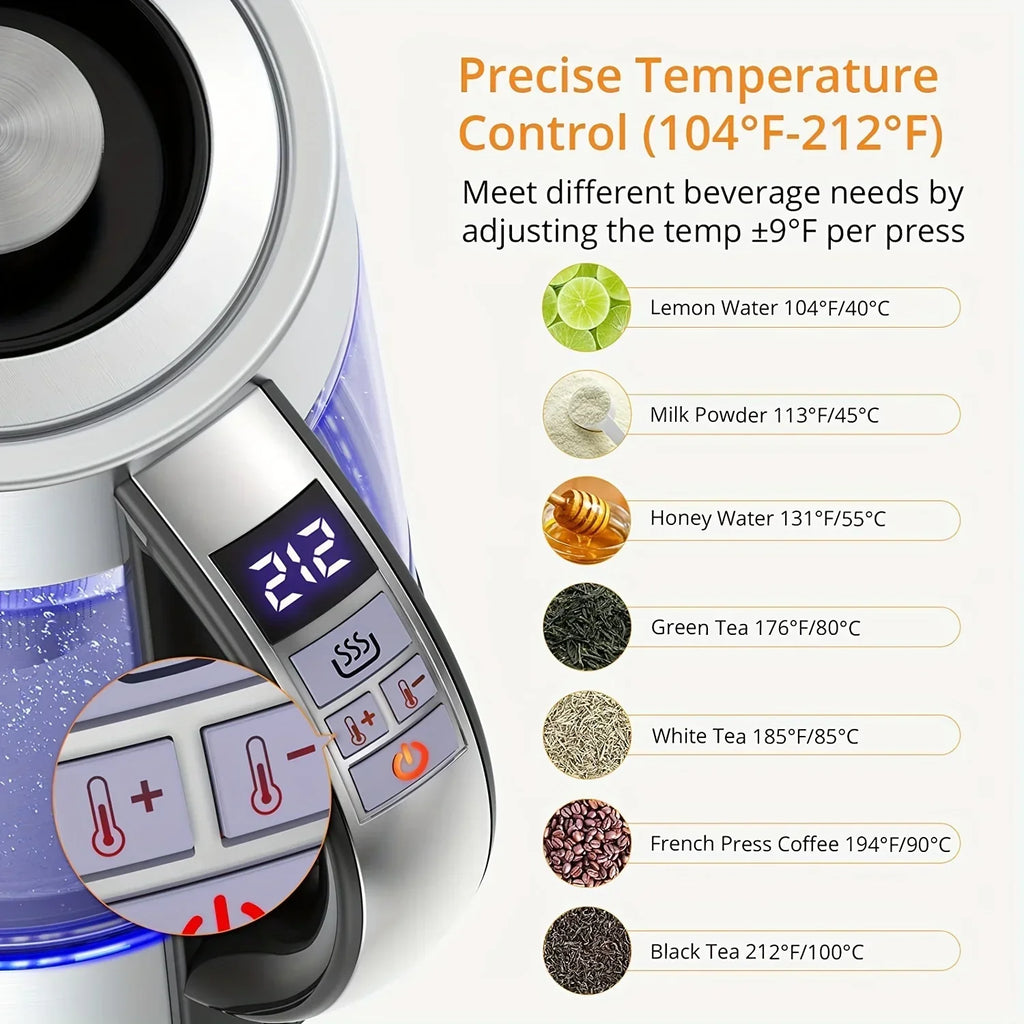 URGGU 1.8L Electric Kettle – 12 Temps & 24Hr Keep Warm