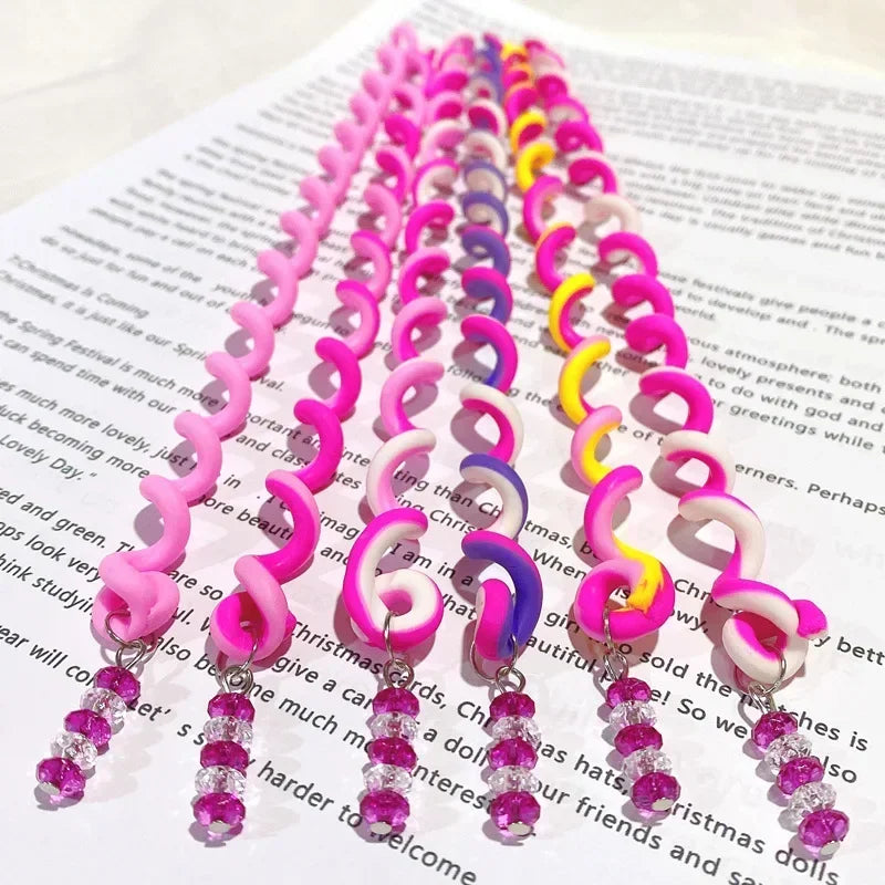 Rainbow Crystal Elastic Hair Bands for Girls – 6-Pack
