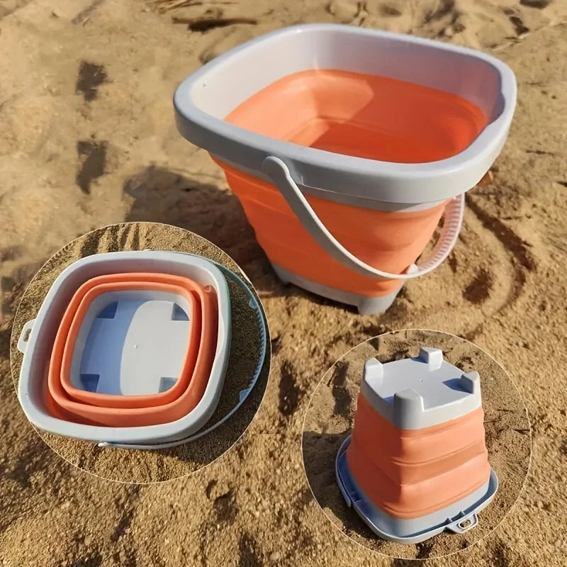 Kids Beach Sand Toys 11-Pc Set | Collapsible Bucket & Molds