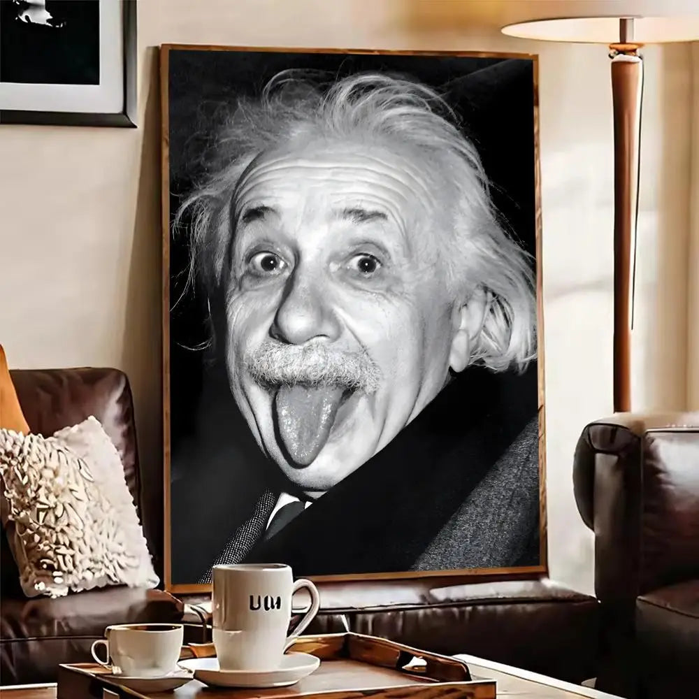 Einstein Funny Quote Canvas Wall Art – Unframed Poster