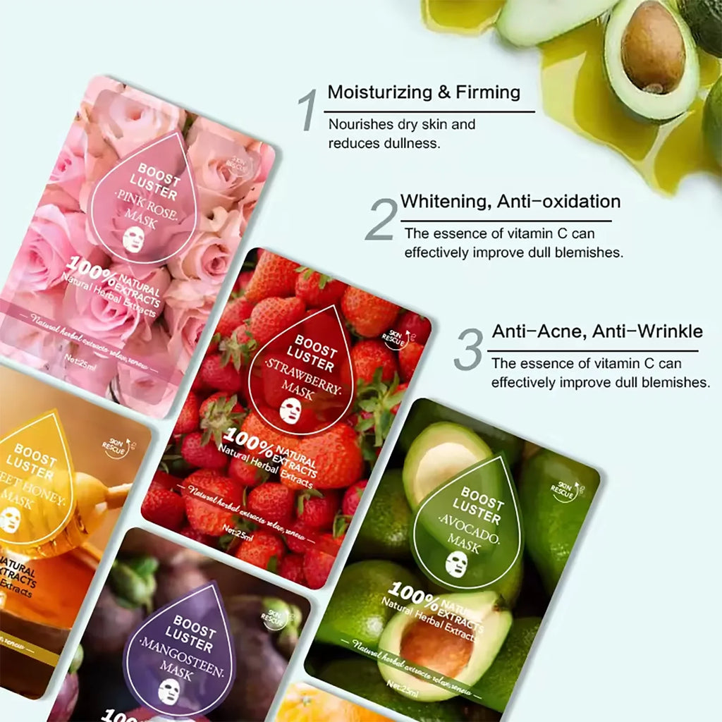 AILKE Vitamin C & Hyaluronic Acid Brightening Sheet Mask 10pc