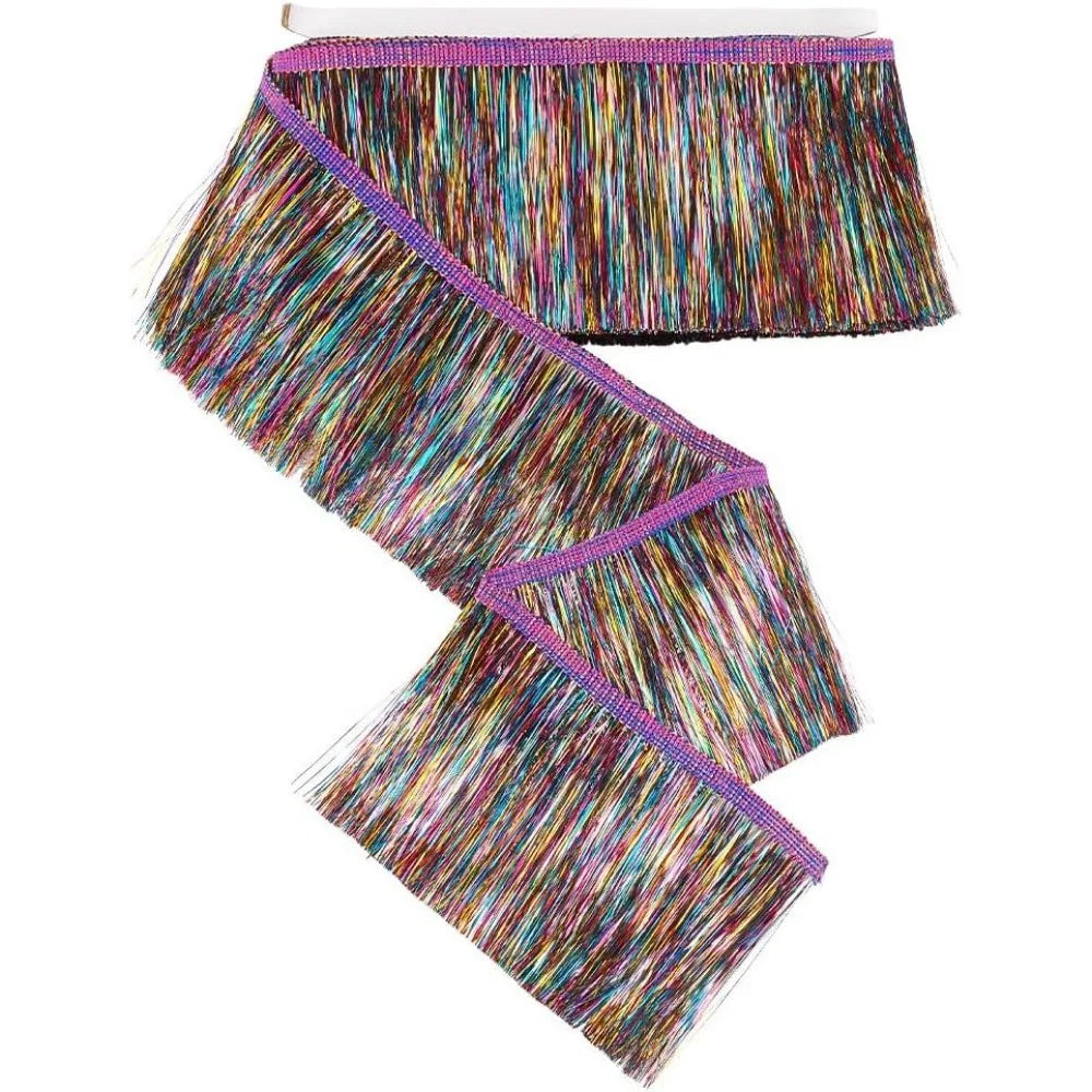 10.9 Yards Metallic Fringe Tassel Trim – 4-1/8" DIY Ribbon
