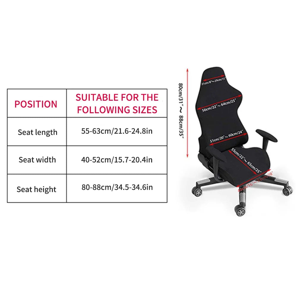 Gaming Chair Cover Set 4pc – Seat, Back & Armrest Covers