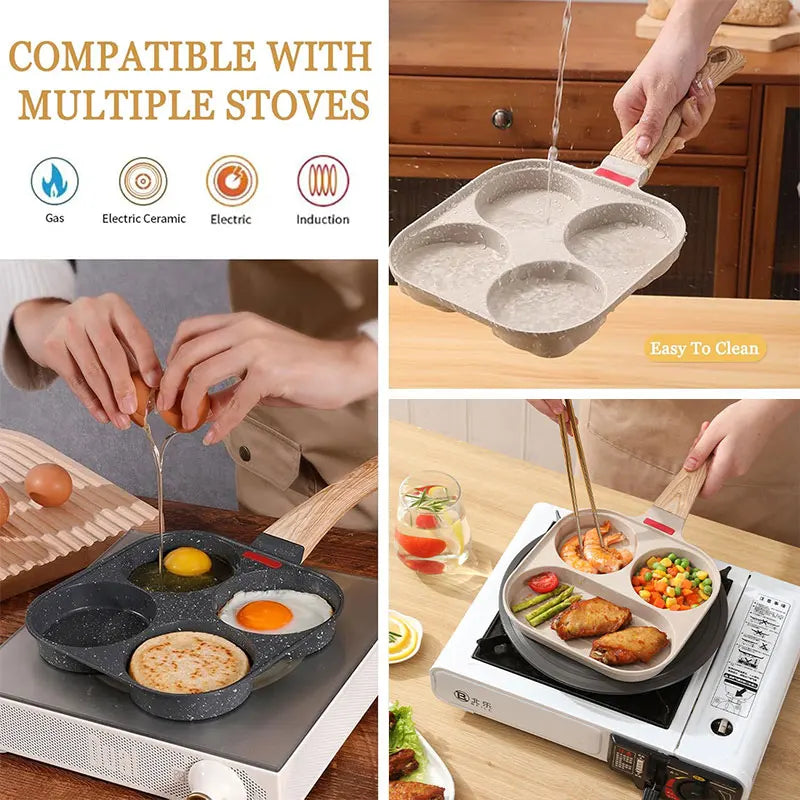 4-Cup Nonstick Egg Frying Pan with Lid | Omelet Skillet