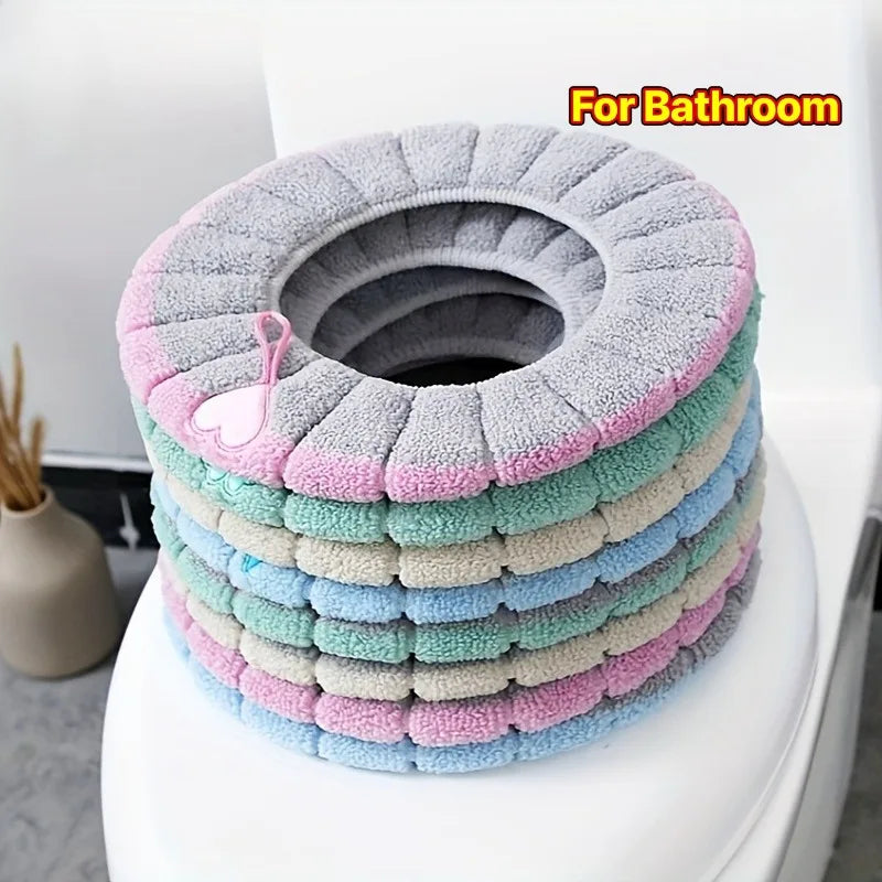 5-Pack Soft Thick Toilet Seat Covers – Warm Cushion with Handle