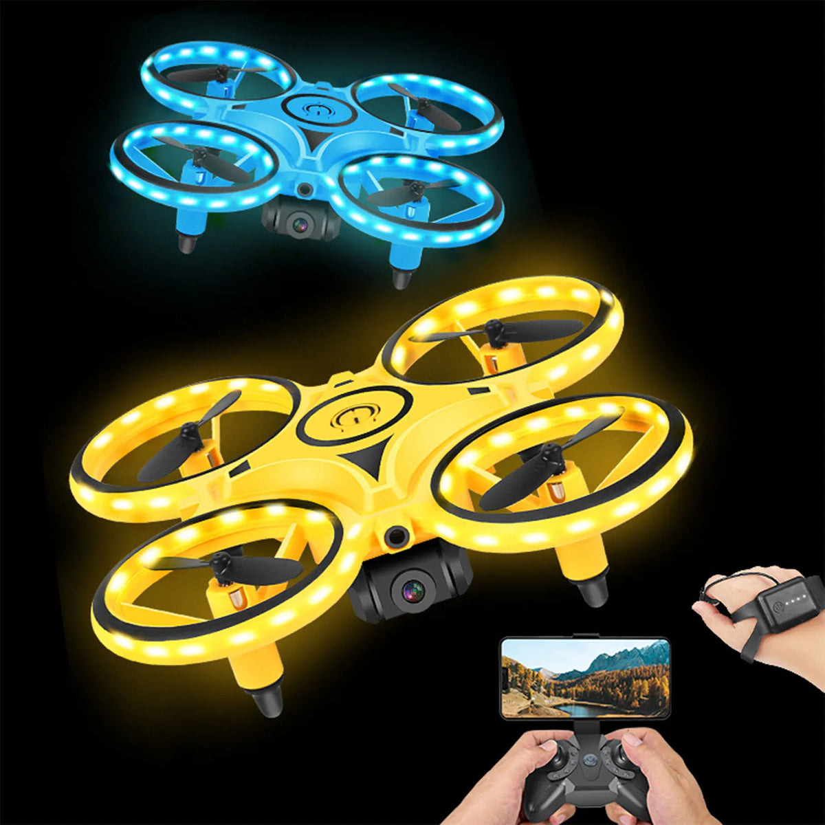 Gesture Control LED Drone Toy for Kids | RC Quadcopter Gift