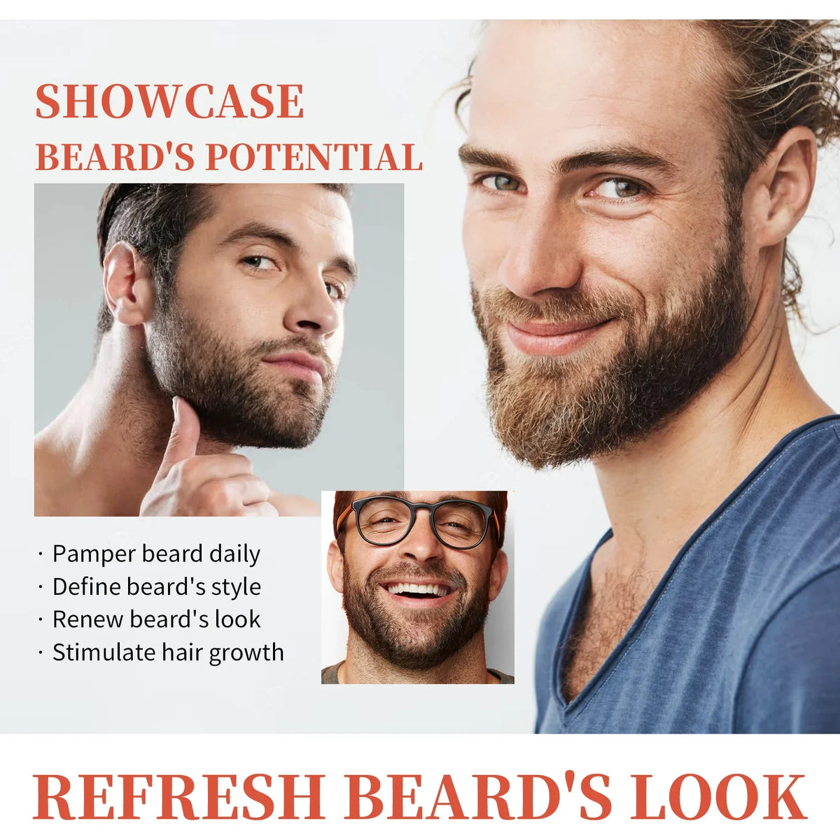 Beard Thickening Microneedle Roller – Men's Nourishing Growth Comb