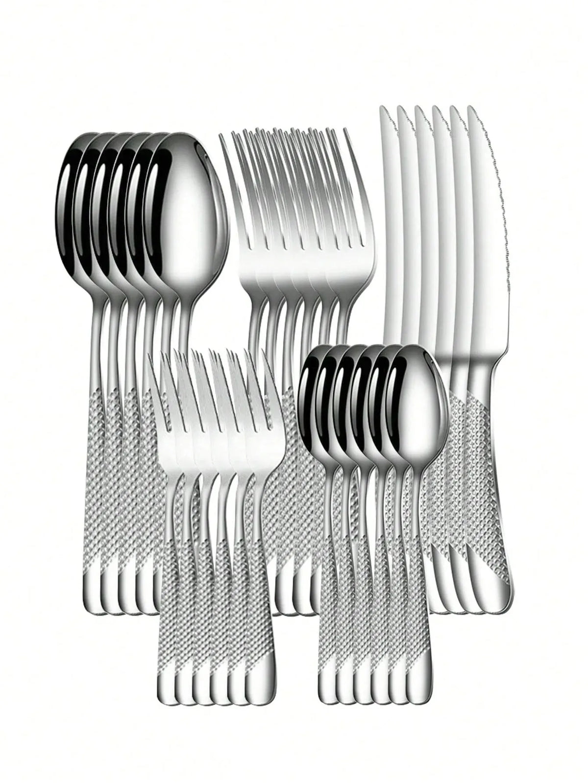 24-Piece Star Diamond Stainless Steel Cutlery Set – Serves 6