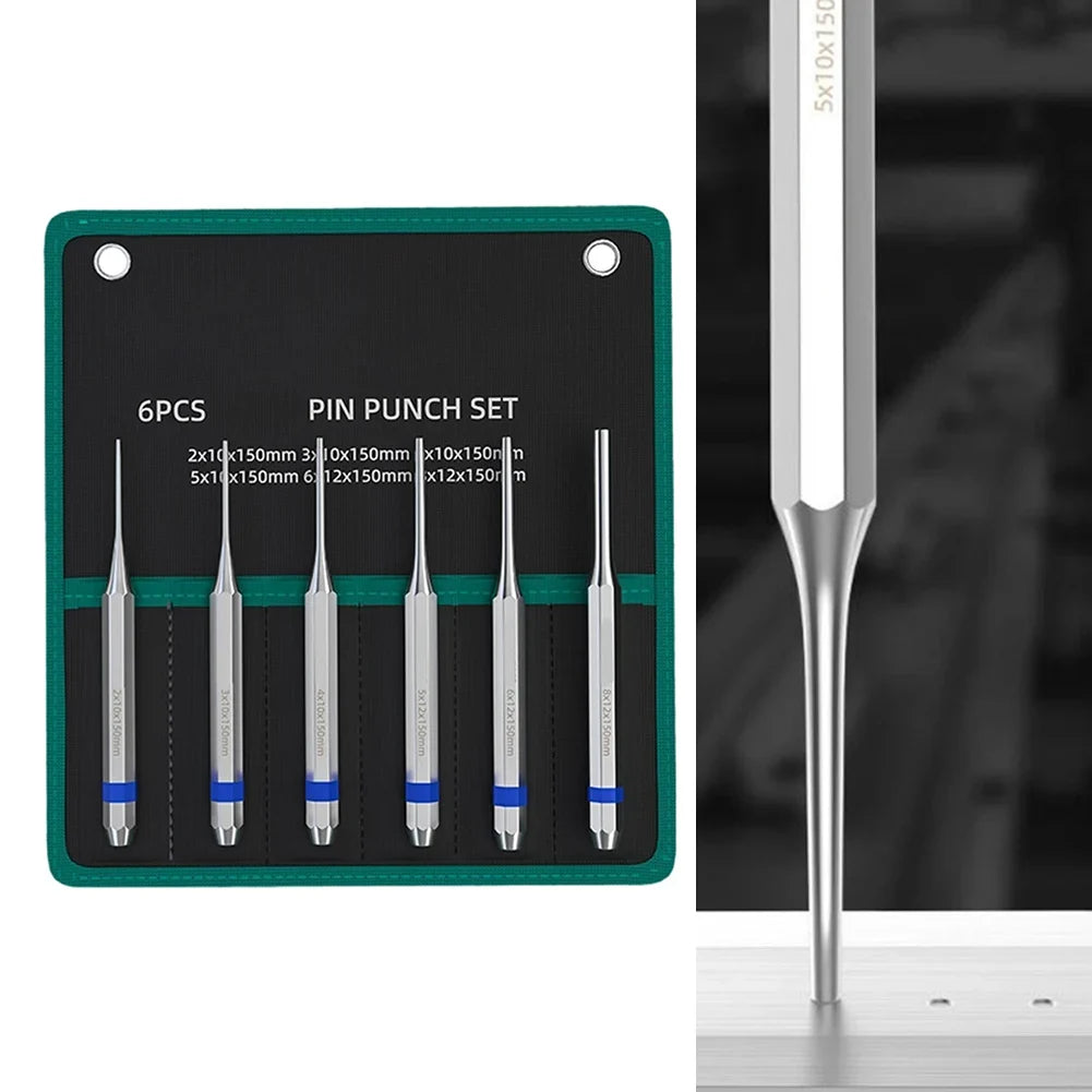 2–8mm Roll Pin Punch Set – Heavy Duty Alloy Steel | 1 or 6 Pcs