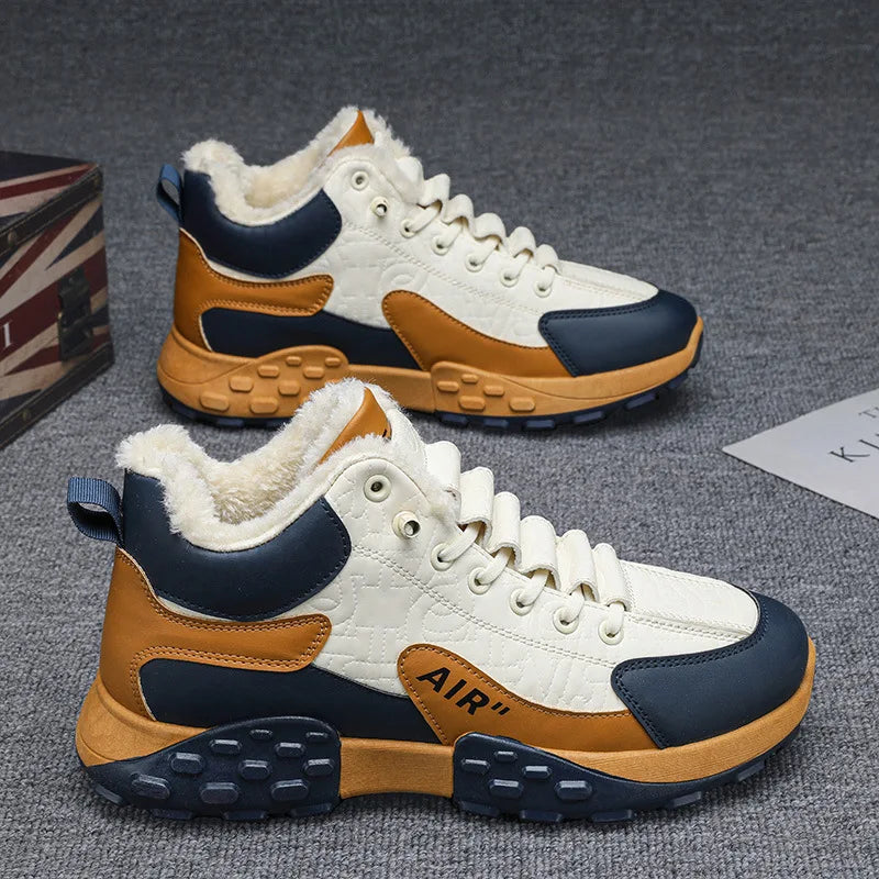 Men's Platform Winter Sneakers – Warm Cotton High-Top Snow Boots