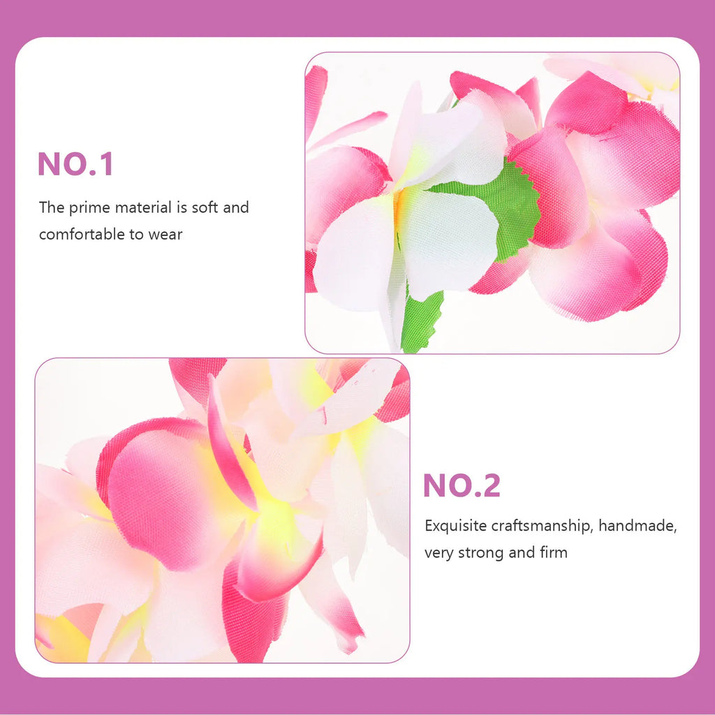 Hawaiian Flower Leis Floral Wreath Bright Lightweight Garlands