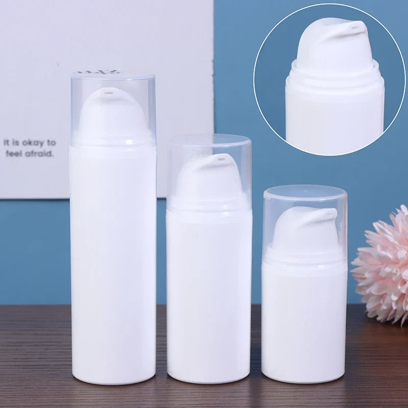 Airless Pump Travel Bottles 15ml 30ml 50ml – Refillable Lotion