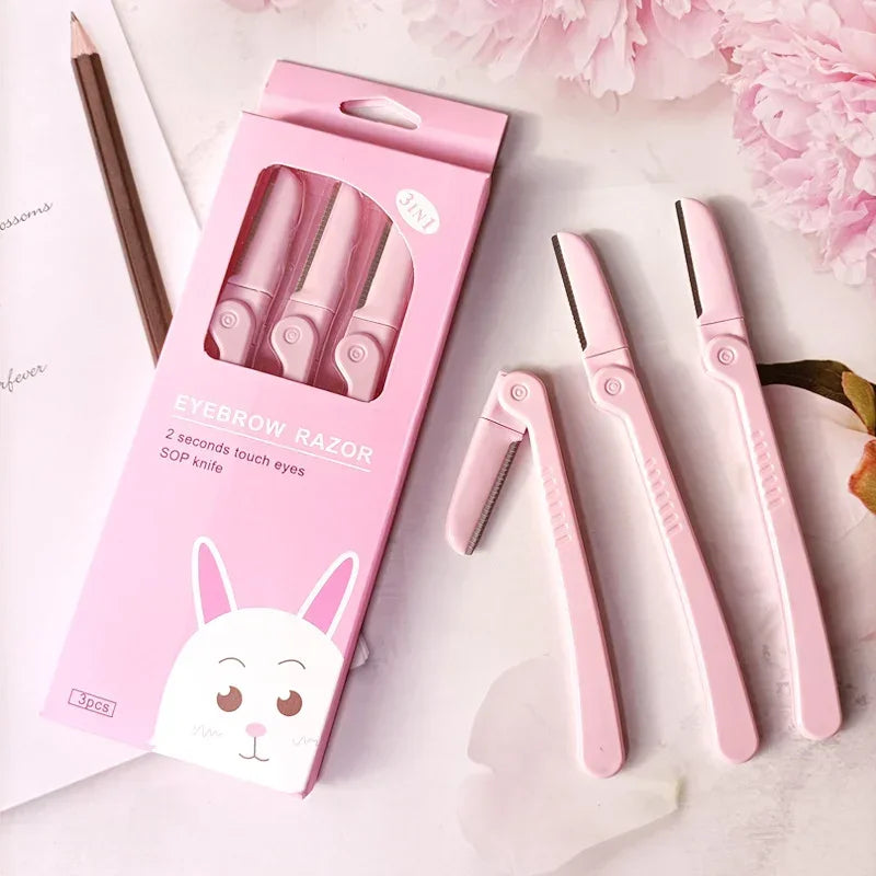 Women's Eyebrow Trimmer & Facial Razor Set – 3 Pcs