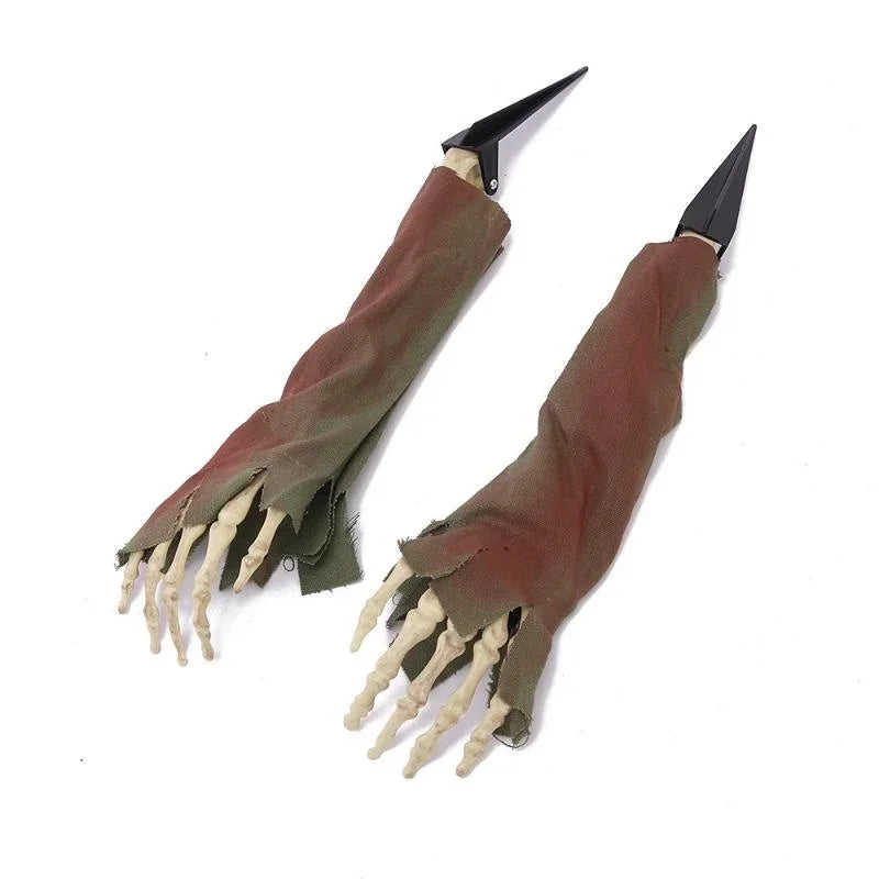 Halloween Crawling Ghost Skull & Arm Figurines – 3-Piece Decor