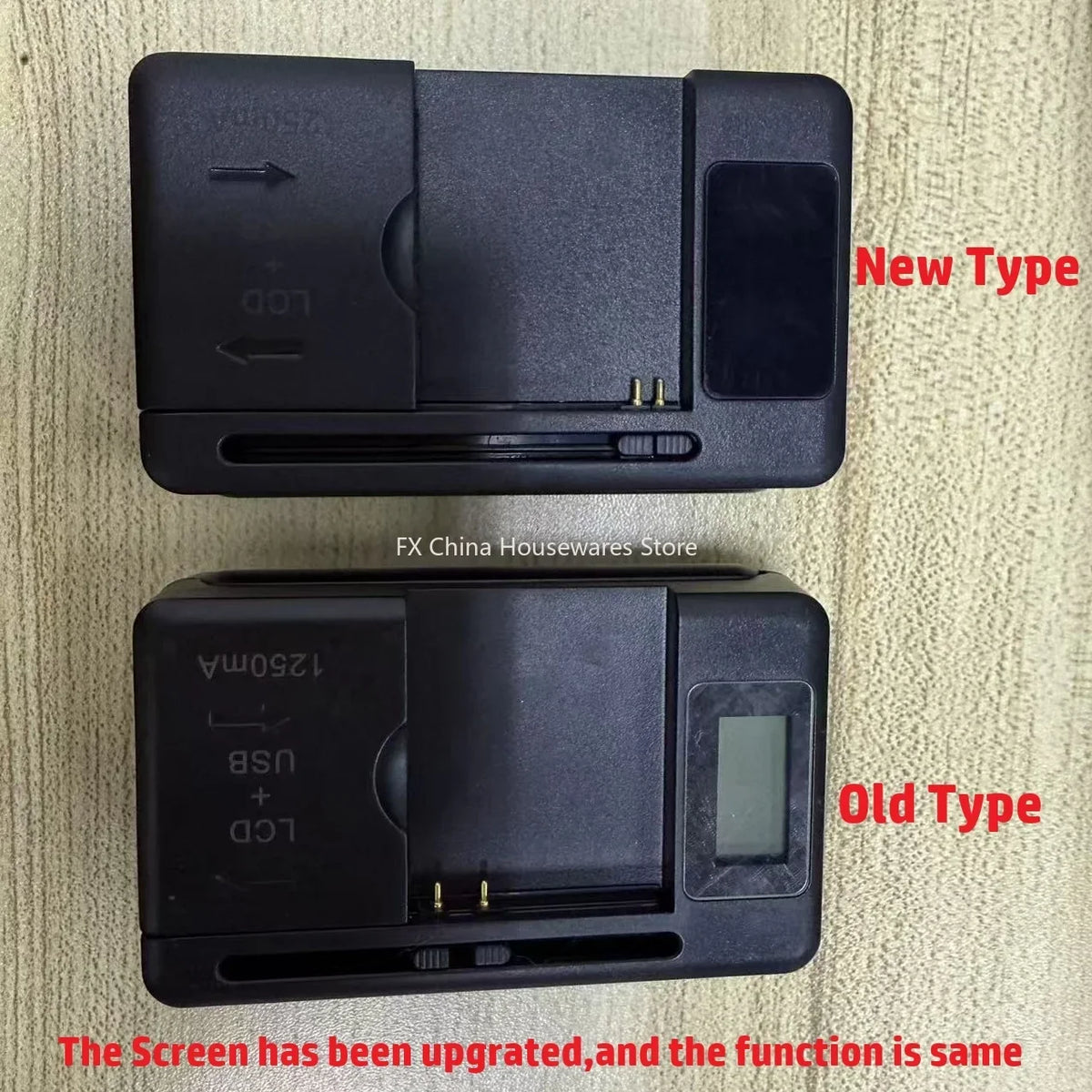 Universal LCD Battery Charger with USB Port | 32–55mm