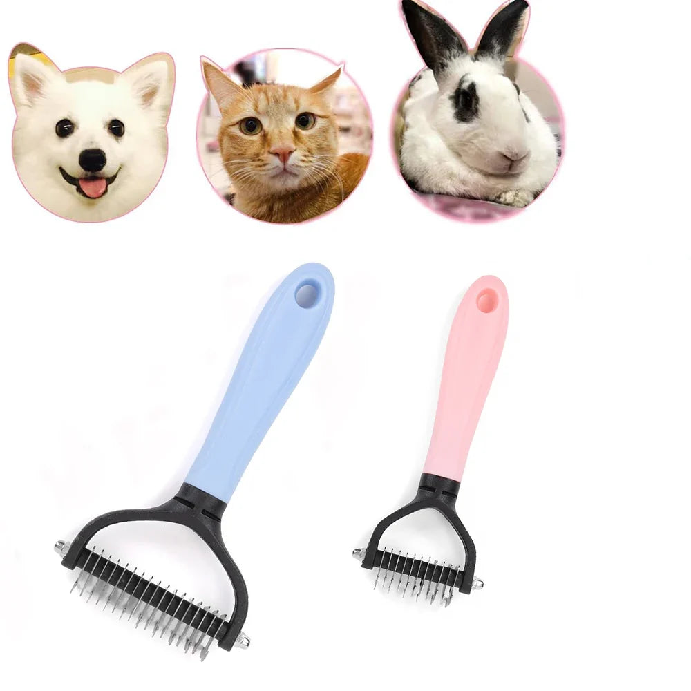 2-Sided Pet Dematting Comb | Undercoat Rake for Cats & Dogs