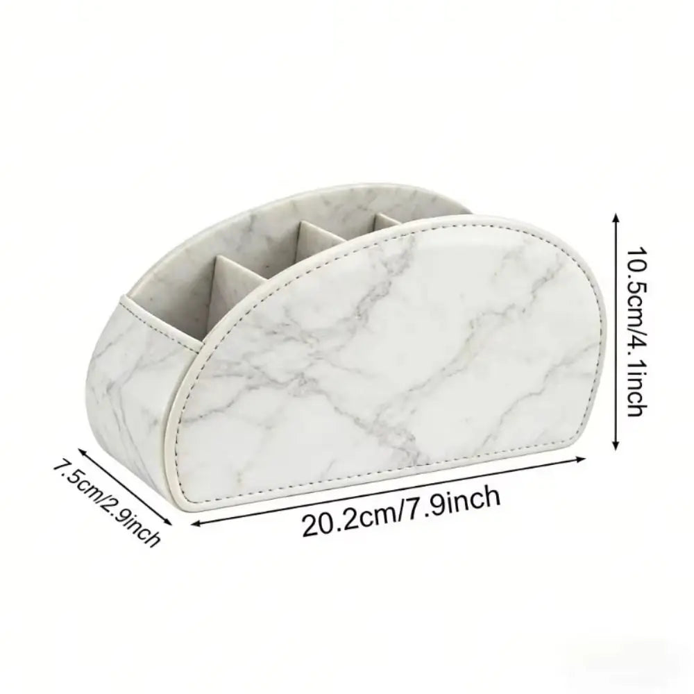 PU Leather Remote Control Holder & Desk Organizer Box