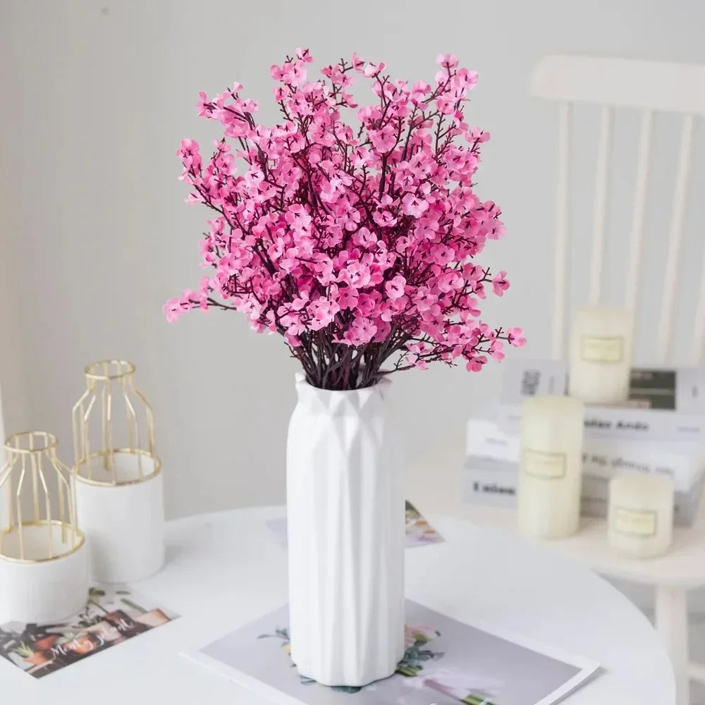 Cherry Blossoms Artificial Flowers Gypsophila Fake DIY Wedding Home