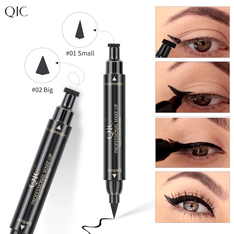 QIC 2-in-1 Stamp Eyeliner Pen – Cat Eye Waterproof Quick Dry