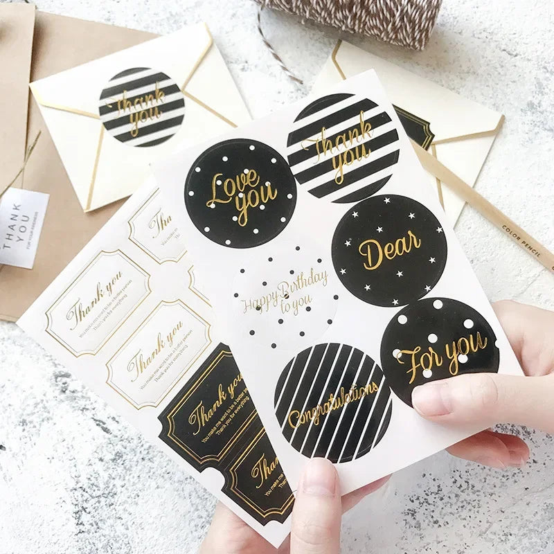 Gilding Blessing Words Seal Stickers 10 Sheets | Party Decor