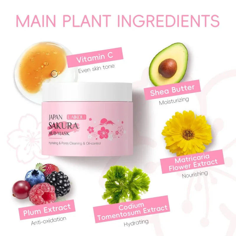 LAIKOU Sakura Mud Mask 25g – Deep Cleanse & Oil Control