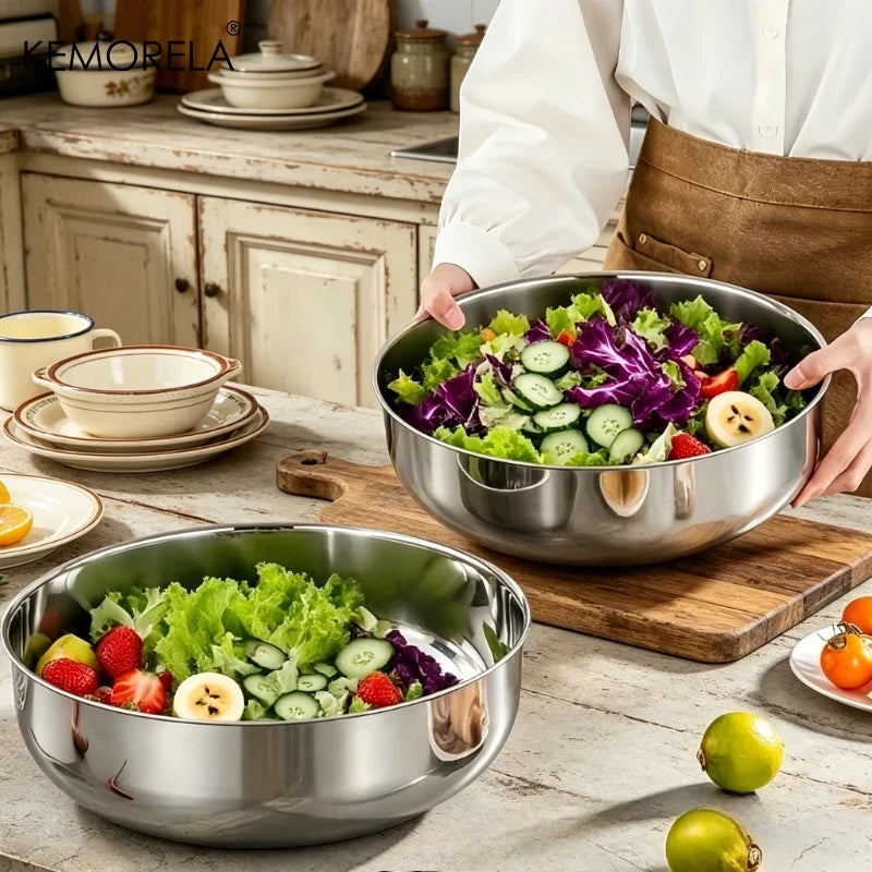 Large Stainless Steel Mixing Bowl – Dough, Salads & Soups