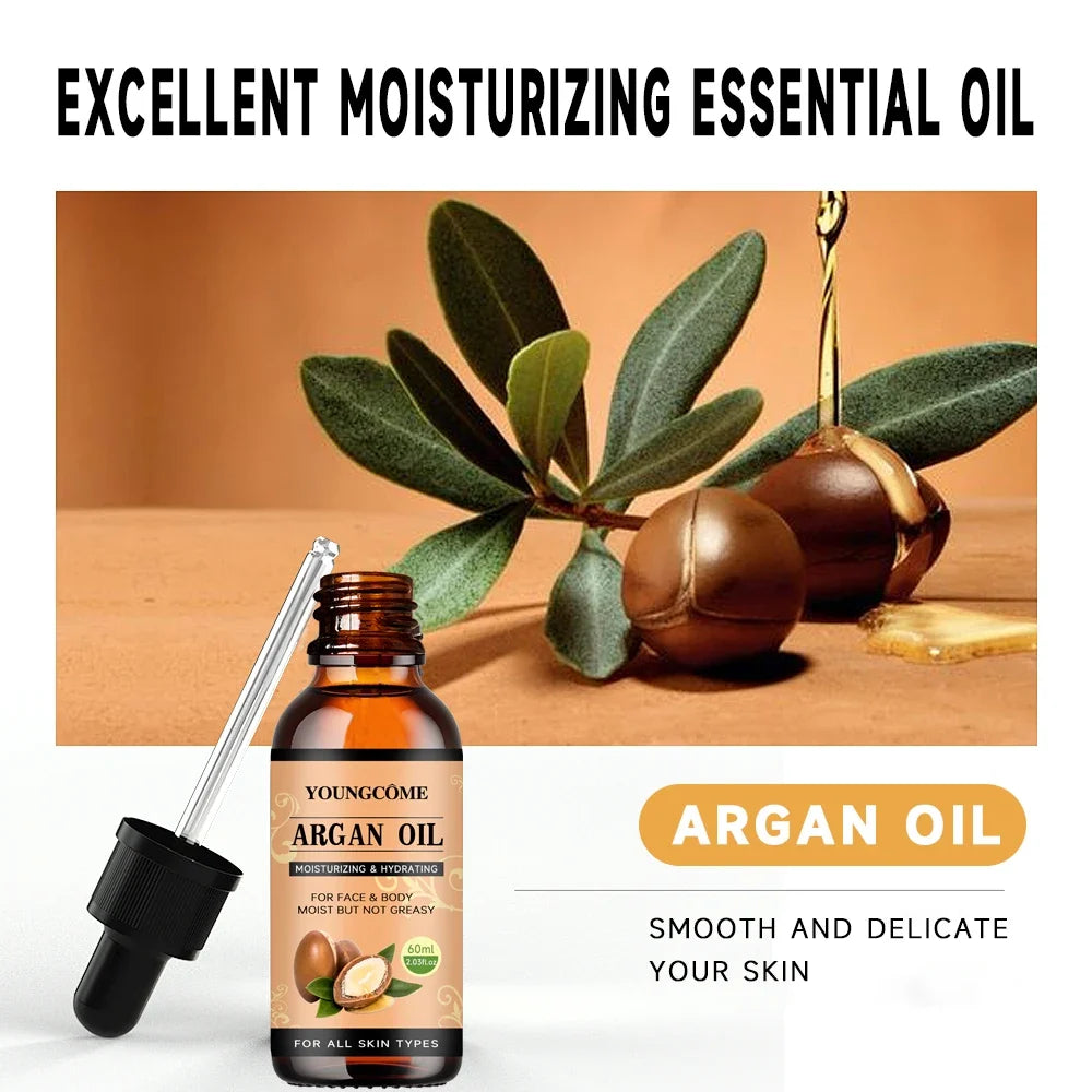 Moroccan Argan Oil Hair Serum – Frizz, Shine & Split Ends