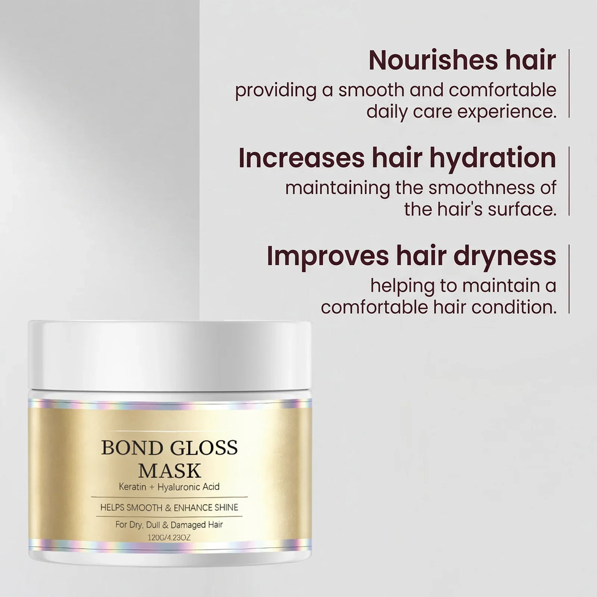 Bond Gloss Keratin Hair Mask – Hydrating Smoothing Treatment