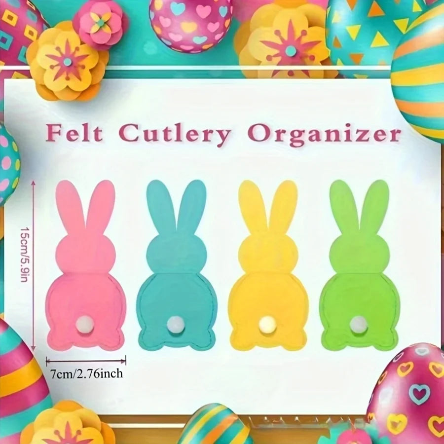 Easter Bunny Felt Cutlery Bags – Table Decoration 8/16 Pc Set