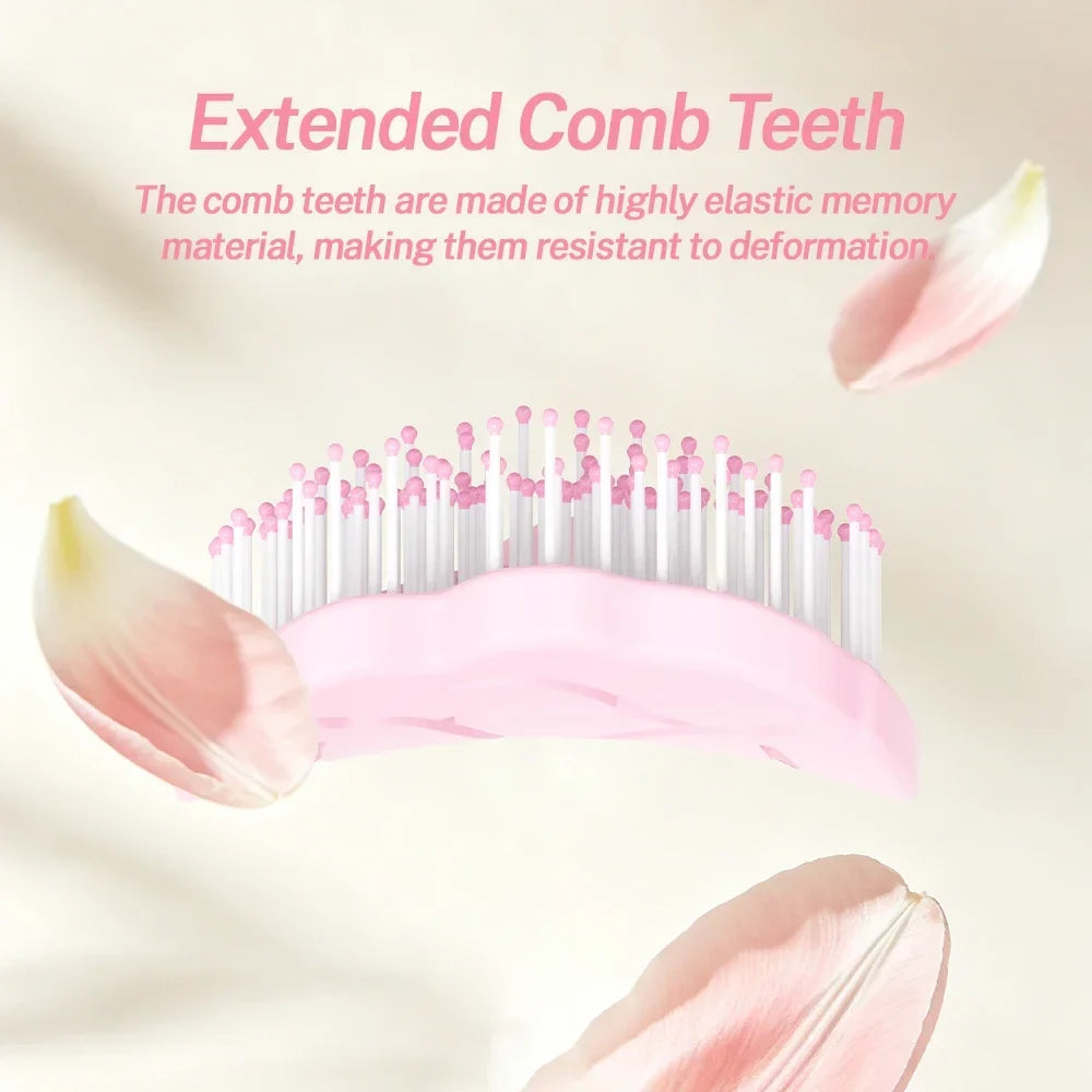 Tulip Hollow Scalp Massage Brush – Detangling Anti-Static Comb