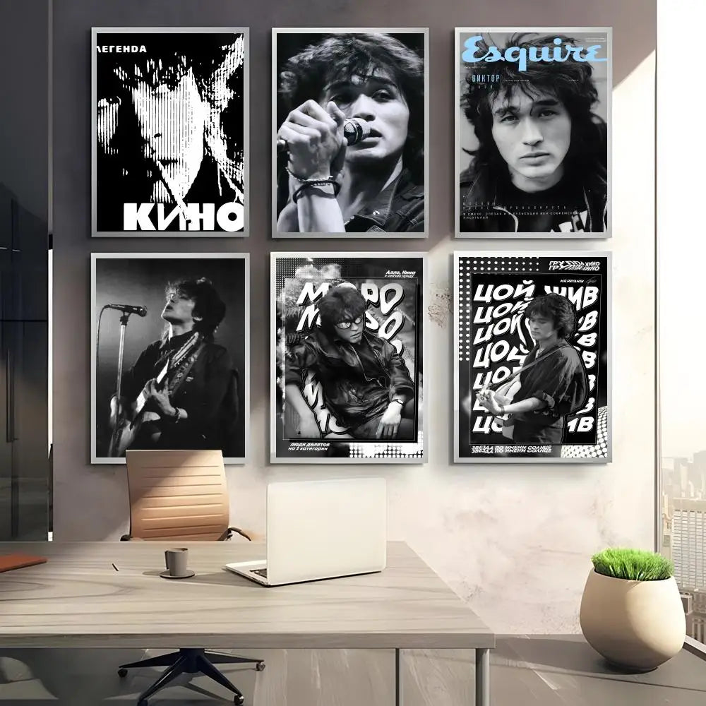 Viktor Tsoi Self-Adhesive Poster Sticker | Modern Wall Art Decor