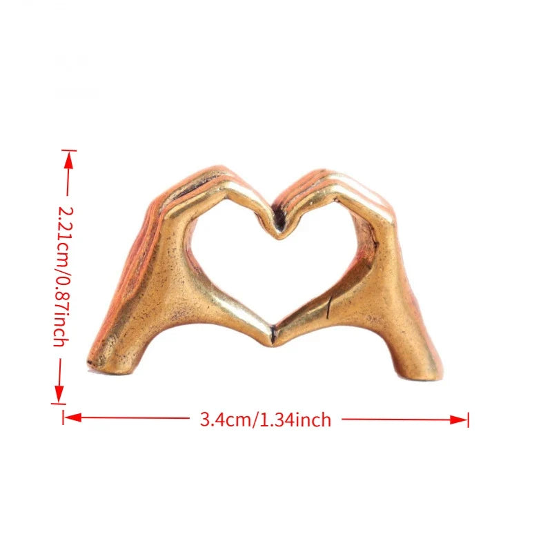 Heart-Shaped Metal Figurine Ornament Set of 2 | Desk Decor