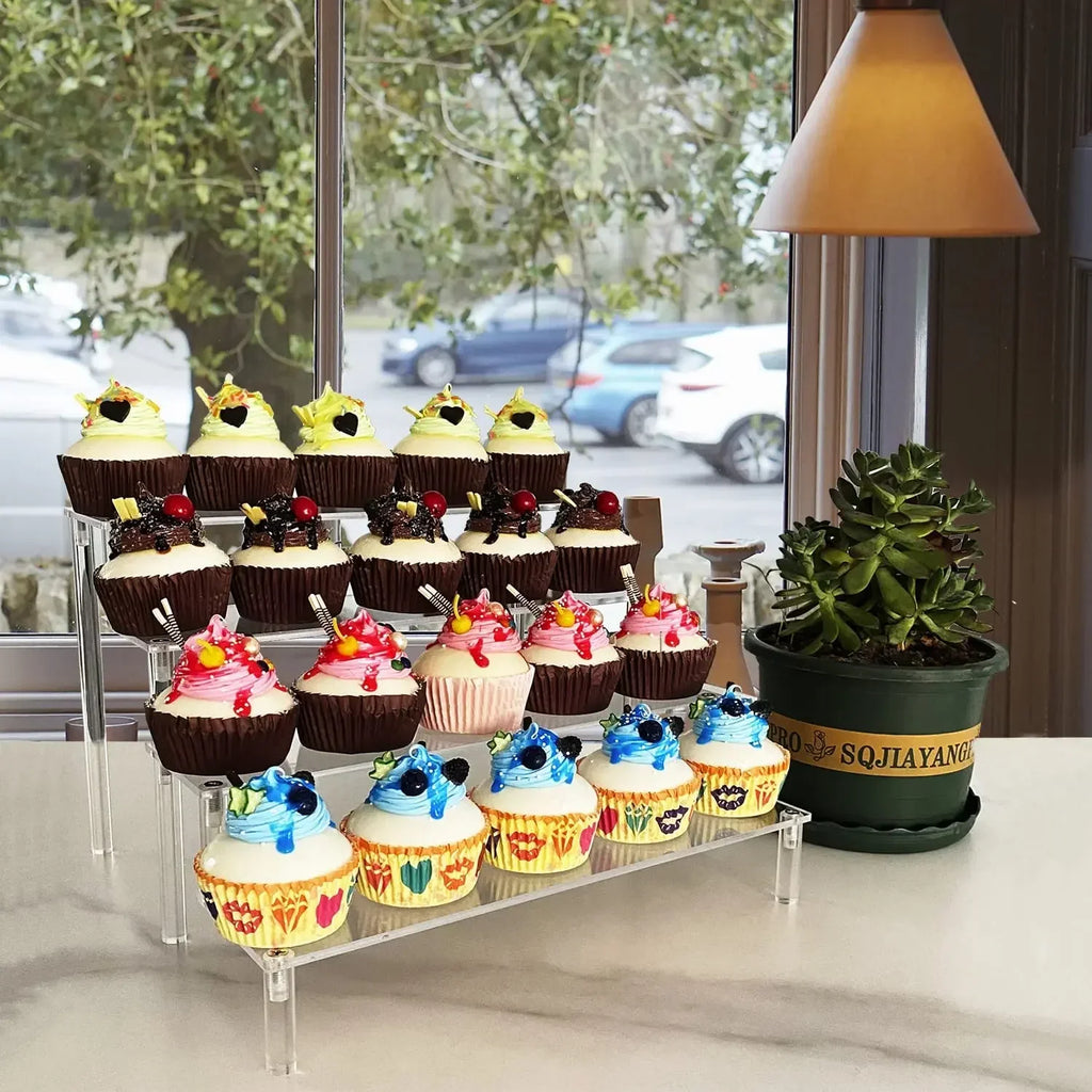 Acrylic Display Riser Rack – Perfume, Makeup & Cupcake Stand