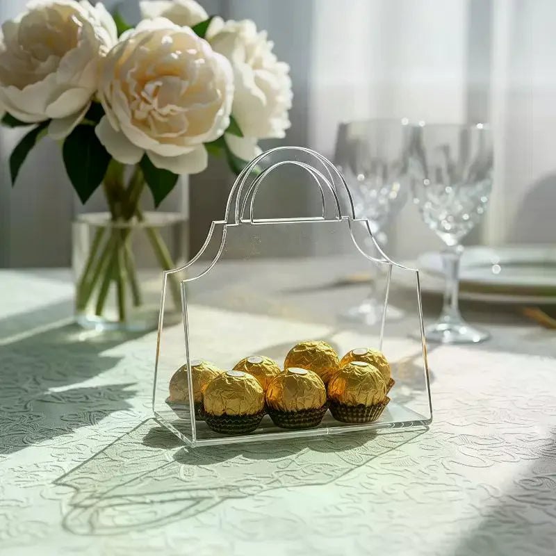 Clear Acrylic Handheld Gift Boxes Set of 5 – Transparent Storage