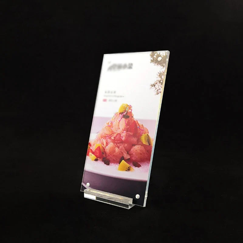 Acrylic Desktop Display Frame Transparent Photo Poster Stand Postcard