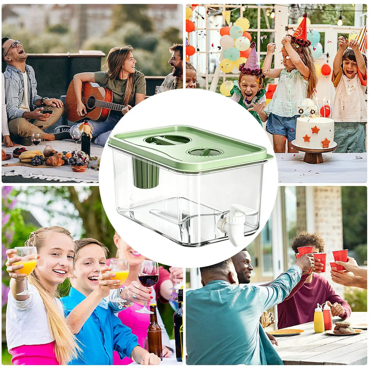 2.8L Fridge Drink Dispenser with Spigot | Beverage Pitcher
