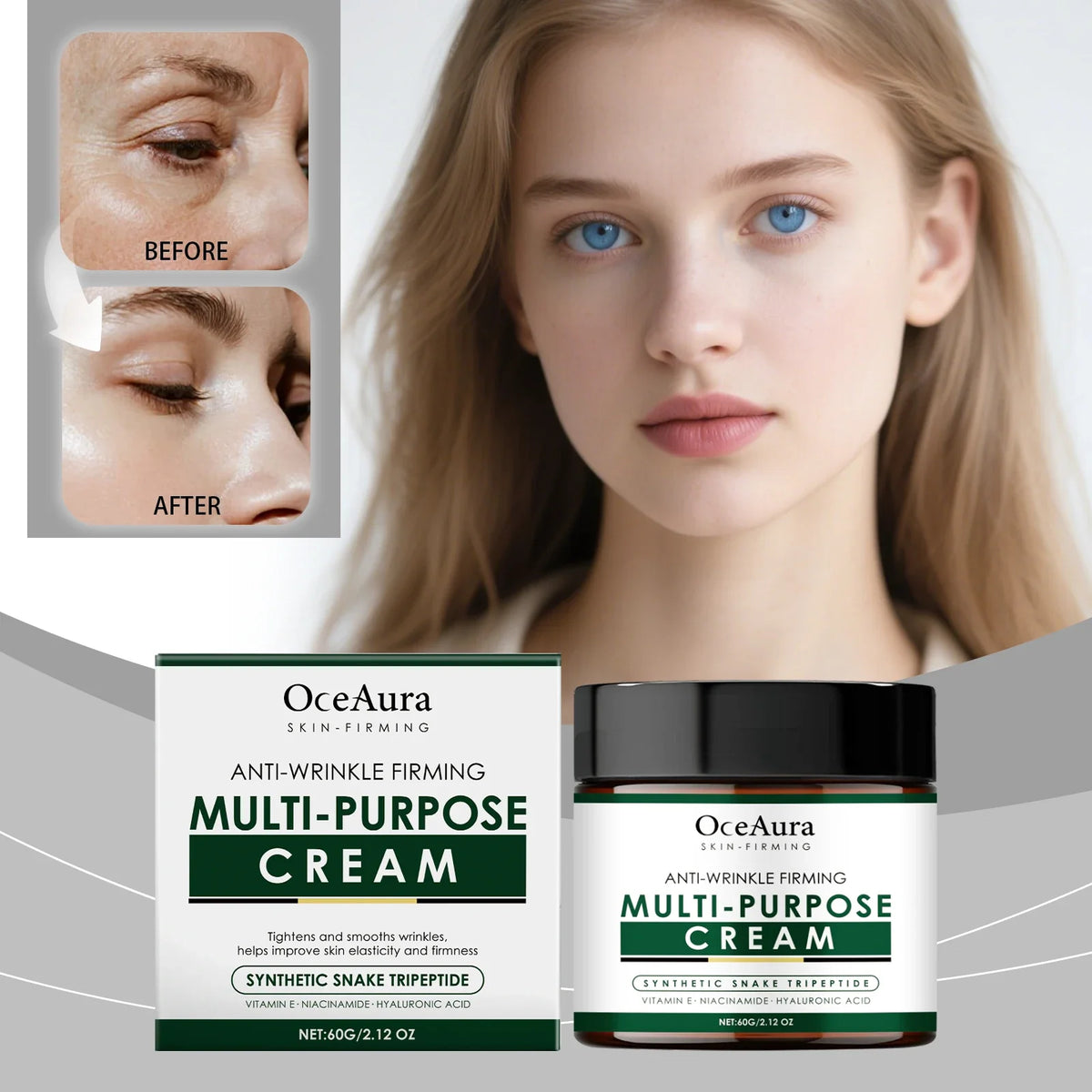 OceAura Retinol Collagen Face Cream – Anti-Wrinkle Moisturizer 60g