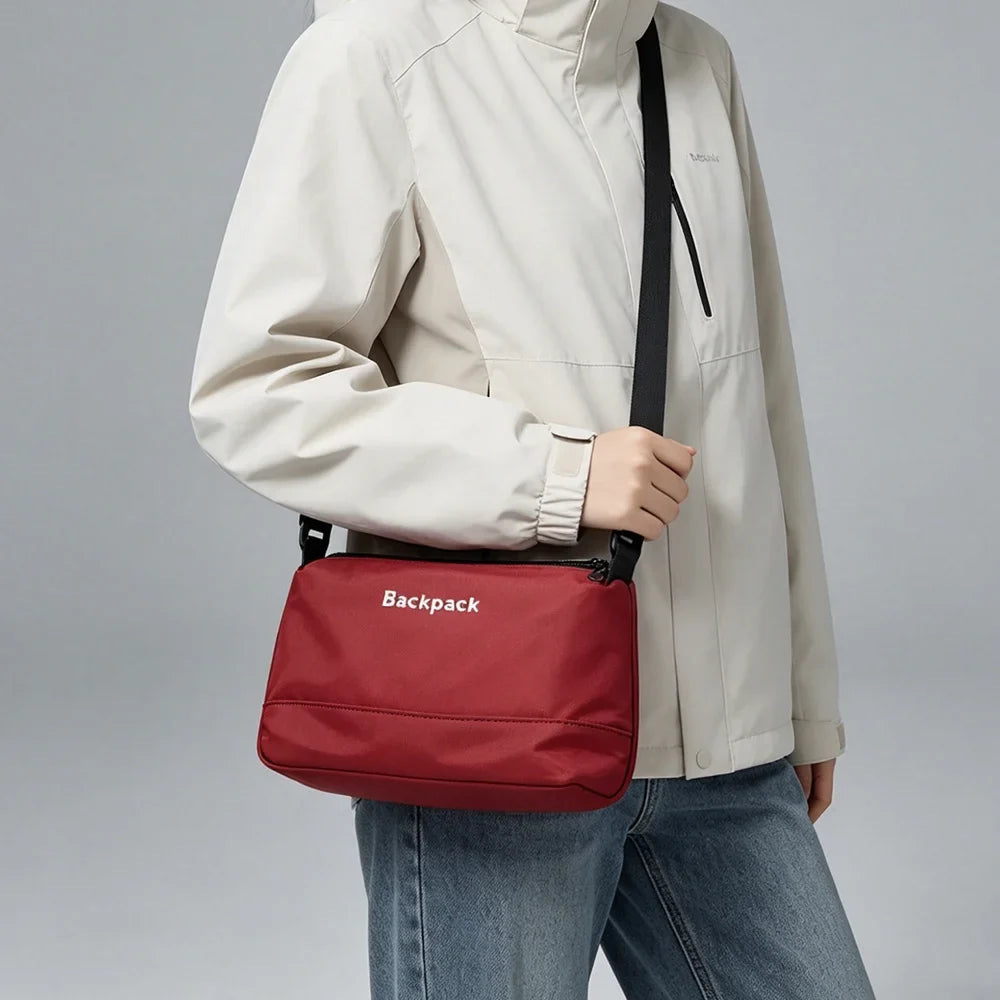 Unisex Waterproof Oxford Cloth Crossbody Bag Minimalist Letter Print