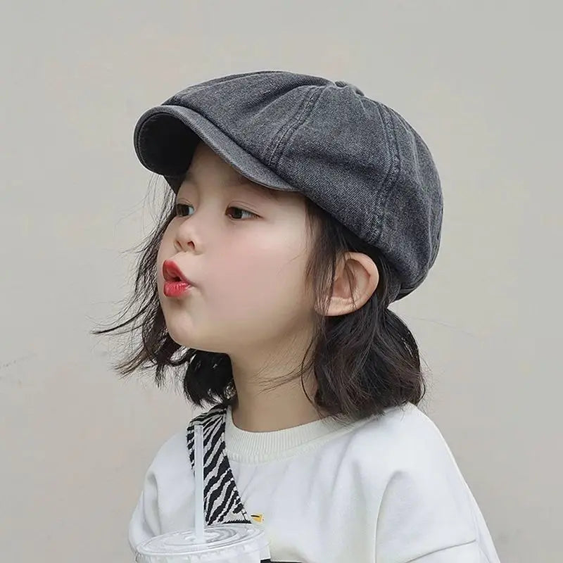 Kids Newsboy Cap | Soft Cotton Baby Toddler Hat Spring Autumn
