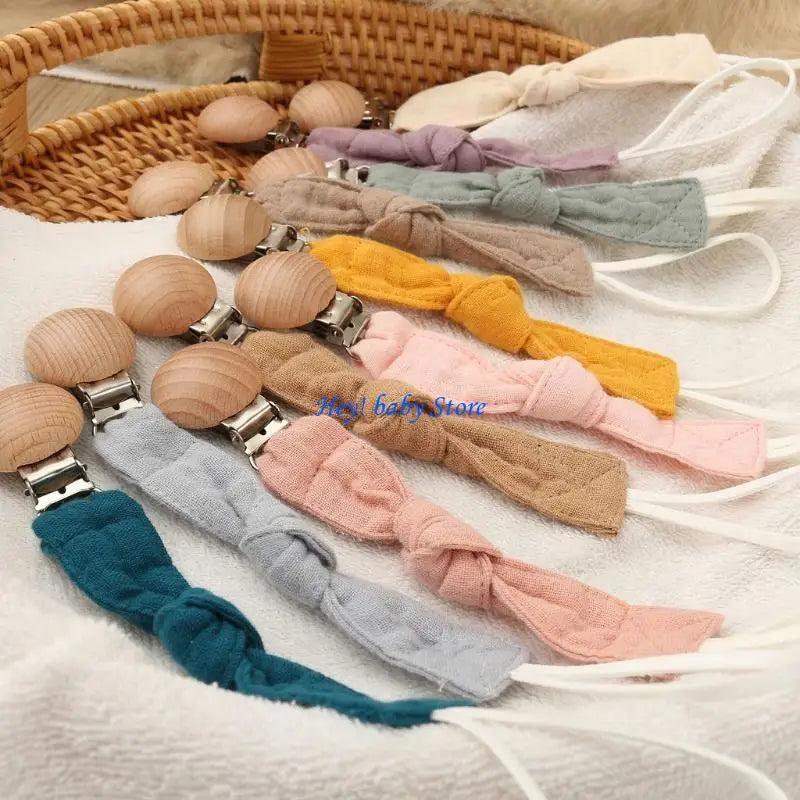 20-Pack Natural Beech Wood Baby Pacifier Clips | Safe & Non-Toxic