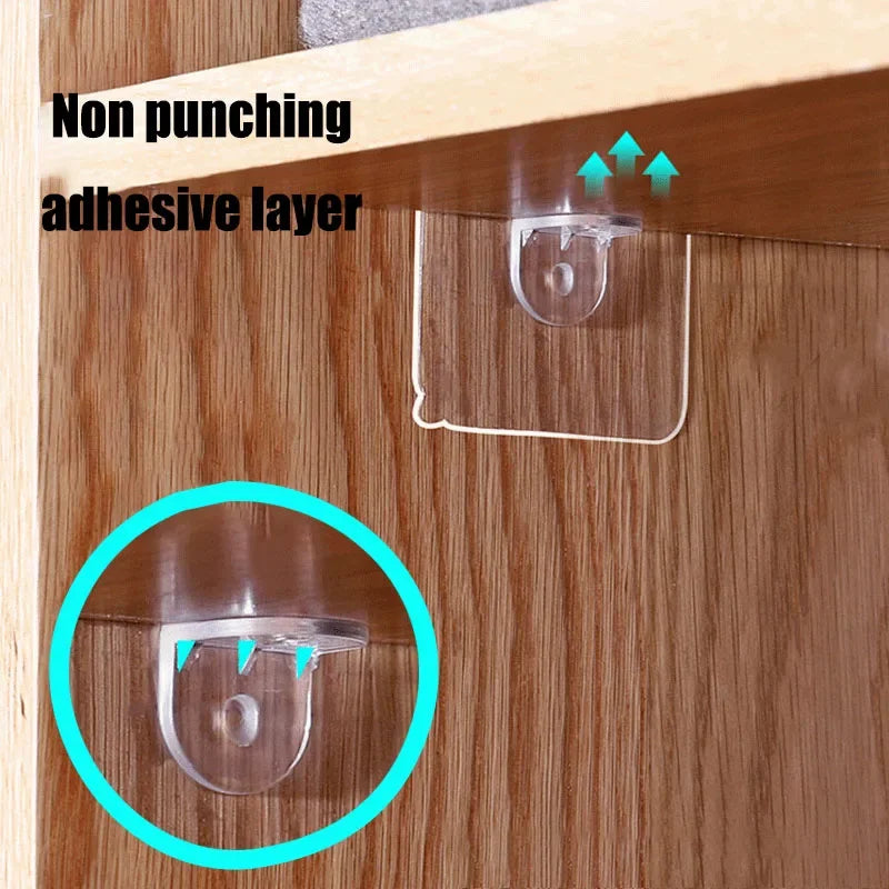 Self-Adhesive Shelf Support Clips | No-Drill Wall Brackets 5/10/20pc
