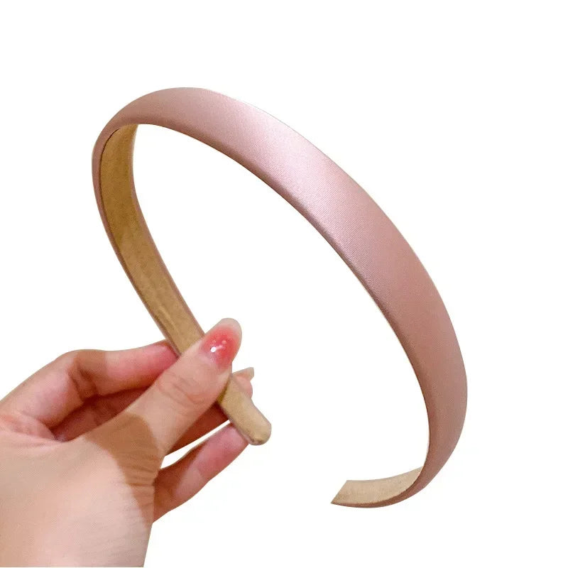 1 Wide Retro Premium Satin Solid Hairbands Headbands Women Vintage