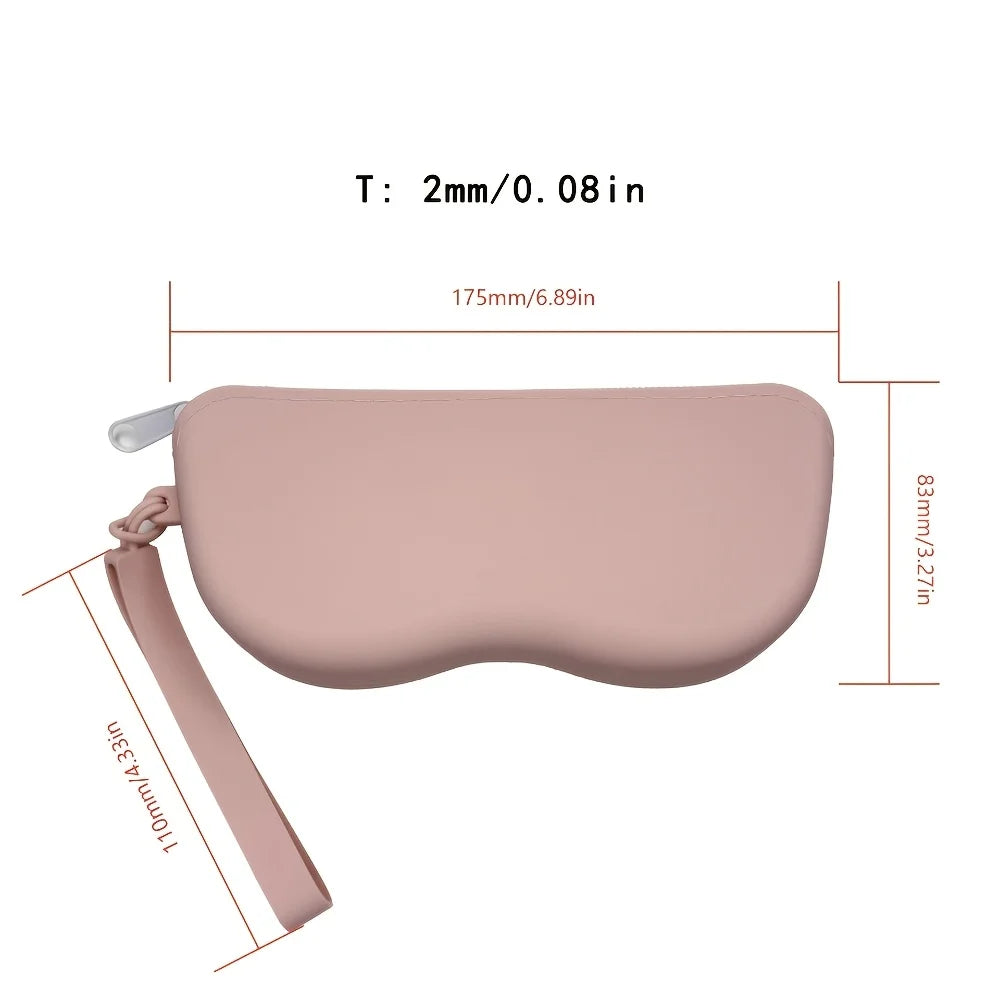 Portable Silicone Glasses Case Zipper Closure Minimalist Eyeglass